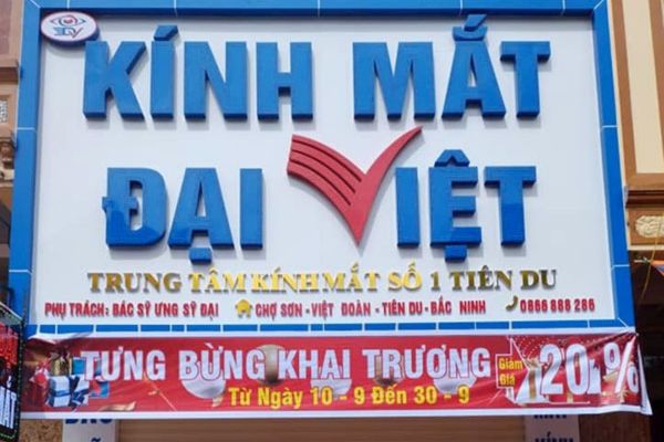 Bảng hiệu mắt kính Đại Việt mica hút nổi