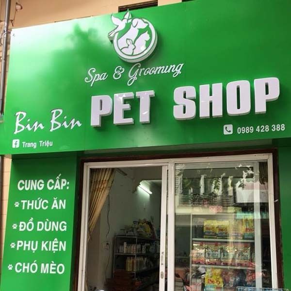 Bảng hiệu pet shop thú cưng Bin Bin