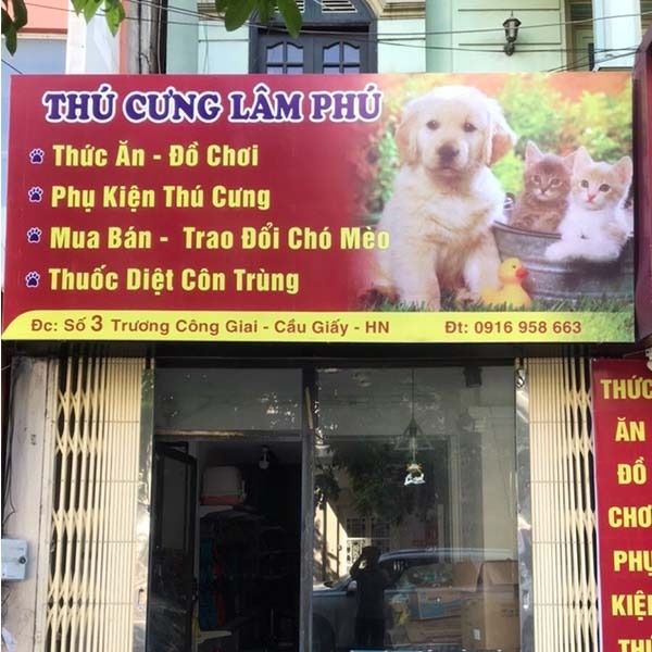 Bảng hiệu pet shop thú cưng Lâm Phú