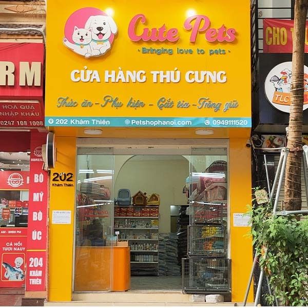 Thi công bảng hiệu pet shop thu cứng Cute Pets