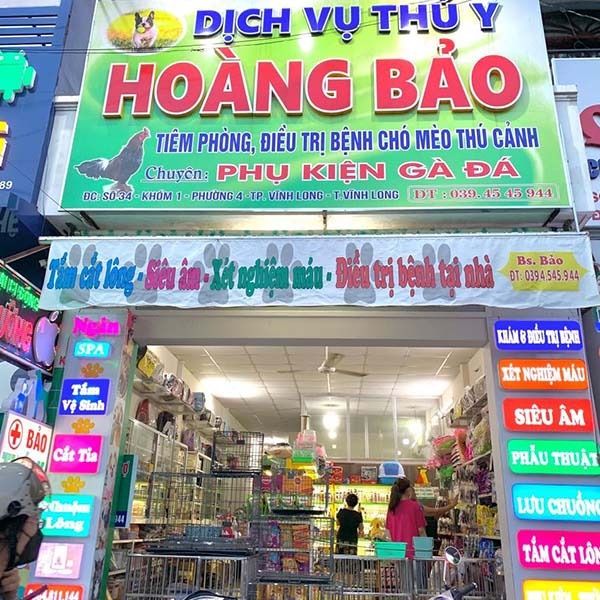 Bảng hiệu pet shop thú y Hoàng Bảo
