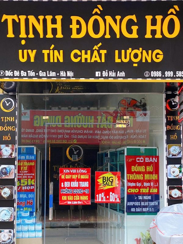 Bảng hiệu Tịnh đồng hồ chính hãng