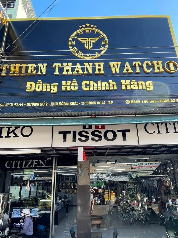 Bảng hiệu tiệm đồng hồ chính hãng Thien Thanh Watch