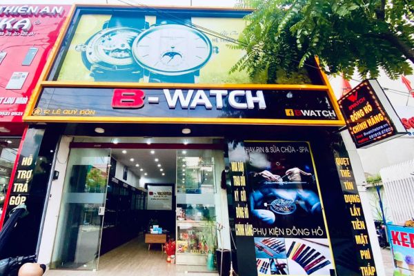 Bảng hiệu tiệm đồng hồ chữ nổi B-Watch