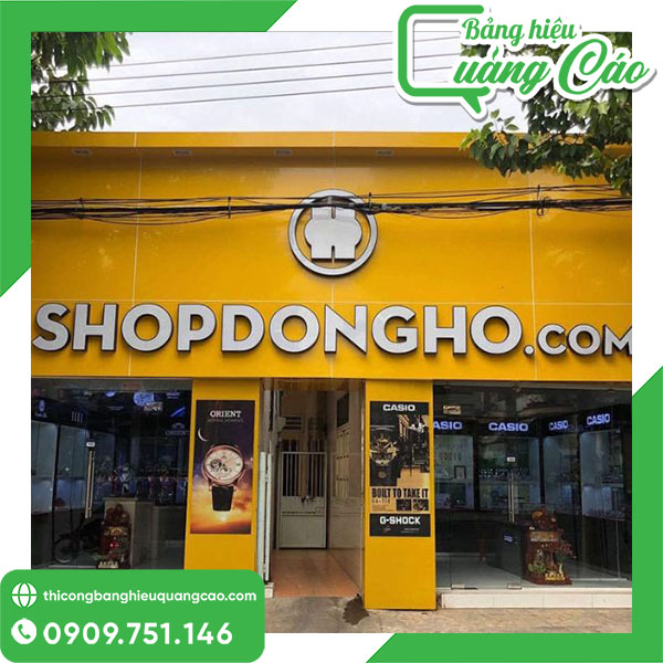 Bảng hiệu tiệm đồng hồ sang trọng, dẹp mắt