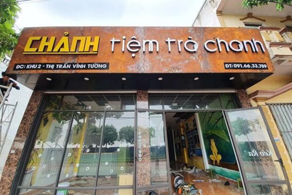 Bảng hiệu trà chanh phong cách xưa