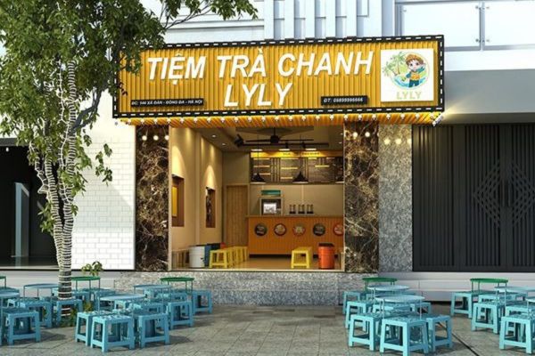 Bảng hiệu trà chanh tôn sóng LyLy