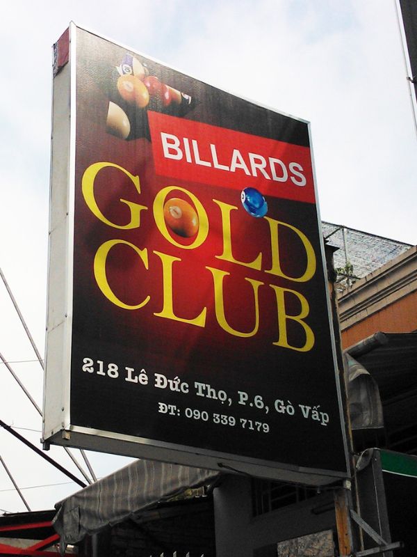 Biển vẫy bạt Billards Gold Club
