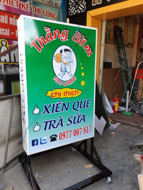 Biển vẫy hộp đèn quán ăn vặt