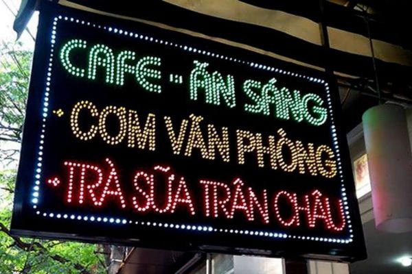 Biển vẫy led ba màu cơm văn phòng