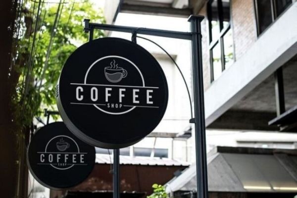 Biển vẫy tròn cho quán cà phê