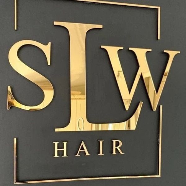 Chữ nổi alu gương vàng Hair SLW