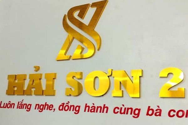 Chữ nổi alu gương vàng Hải Sơn 2
