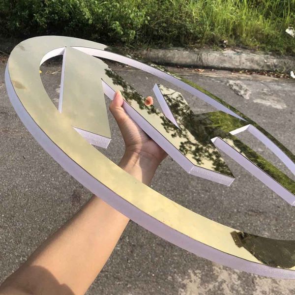 Làm chữ nổi alu gương vàng thương hiệu NK