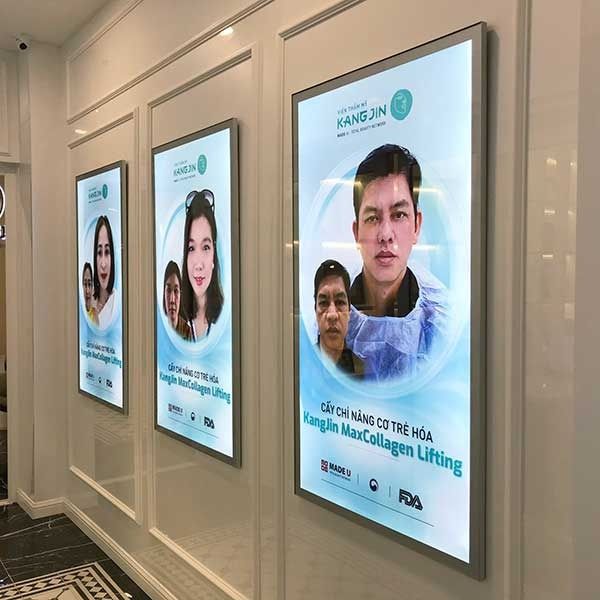 Biển hộp đèn LED siêu mỏng trên tường KangJin