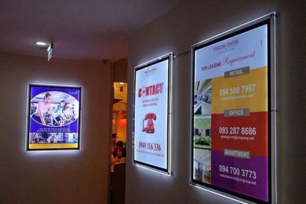 Thi công biển hộp đèn LED siêu mỏng, đẹp