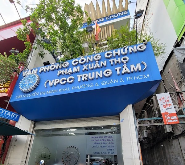 Bảng hiệu văn phòng công chứng Phạm Xuân Thọ