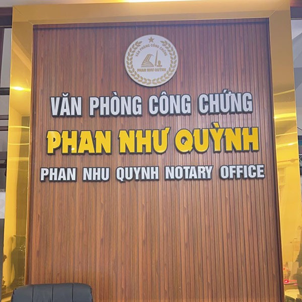 Bảng hiệu văn phòng công chứng Phan Như Quỳnh
