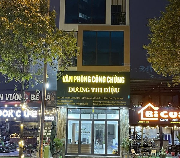 Bảng hiệu văn phòng công chứng chữ nổi hộp đèn