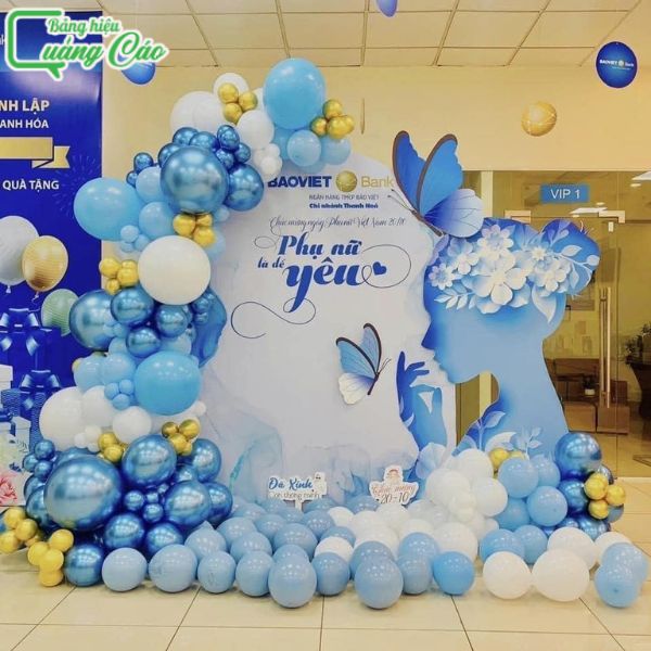 Mẫu backdrop 20/10 của bảo hiểm Bảo Việt đơn giản