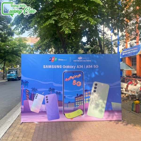 Mẫu backdrop giới thiệu sản phẩm mới của FPT tại quận 4