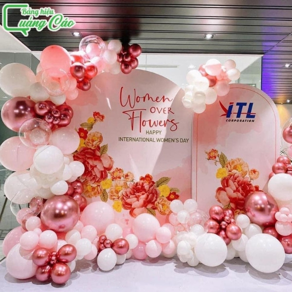Mẫu backdrop chào mừng ngày Phụ nữ Việt Nam 8/3 của iTL Corporation tại quận 4