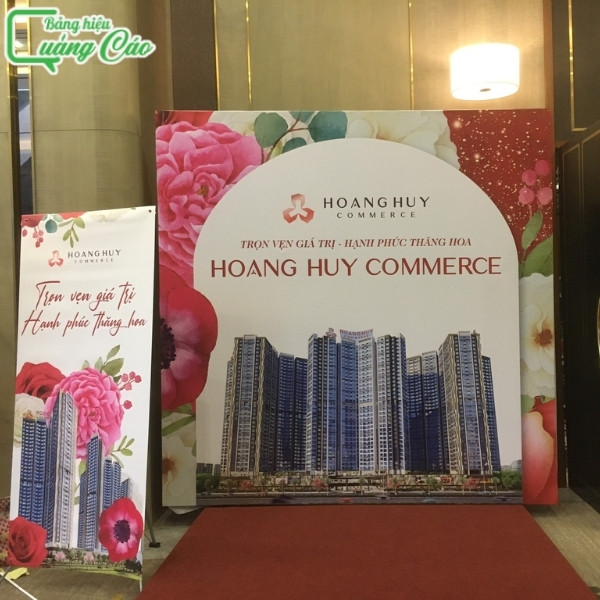 Mẫu backdrop sự kiện của Hoang Huy Commerce tại quận 4