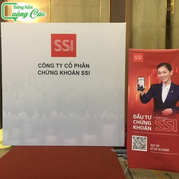 Mẫu backdrop sự kiện của công ty cổ phần chứng khoán SSI tại quận 4