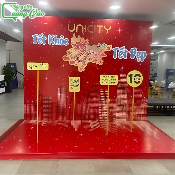 Mẫu backdrop chào mừng năm mới của công ty UNICITY tại quận 4