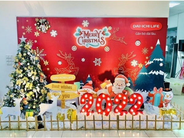 Thi công, thiết kế backdrop giáng sinh theo yêu cầu
