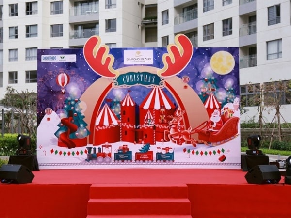 Mẫu backdrop giáng sinh tại khu dân cư