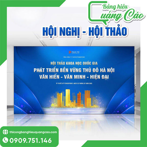 Backdrop hội thảo hội nghị tạo dấu ấn mạnh mẽ