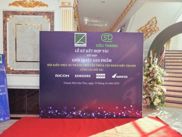 Làm backdrop lễ ký kết giá rẻ