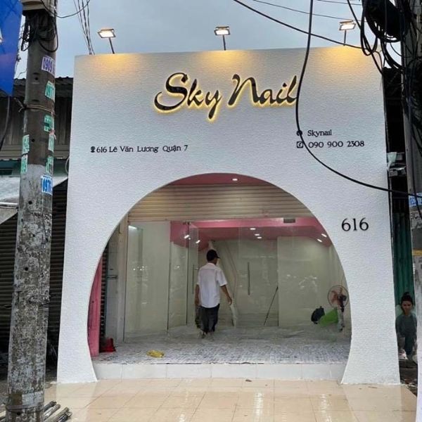 Bảng hiệu cemboard tiệm Nail Sky