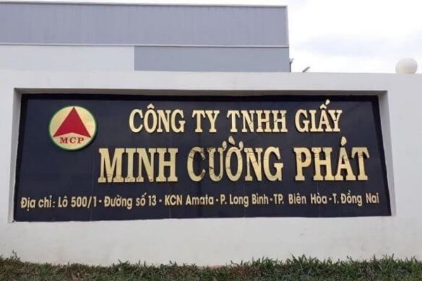 Bảng hiệu đá hoa cương công ty giấy Minh Cường Phát