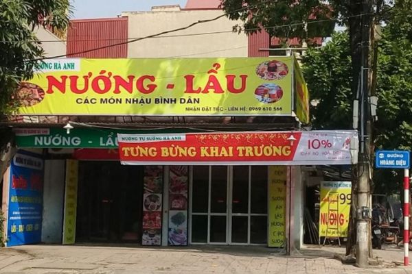 Bảng hiệu quán lẩu nướng in bạt Hiflex