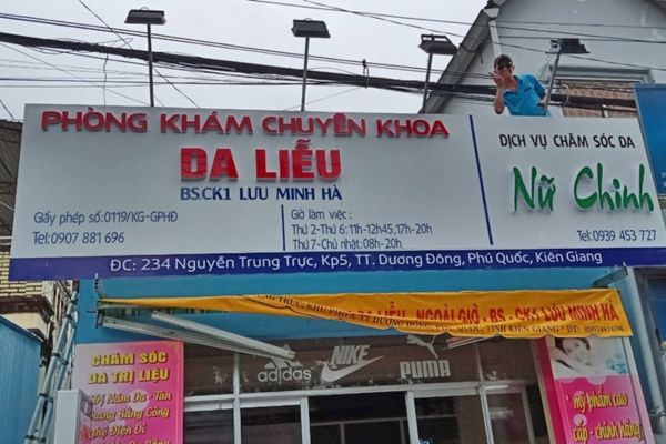 Thi công bảng hiệu phòng khám da liễu Bs. Minh Hà