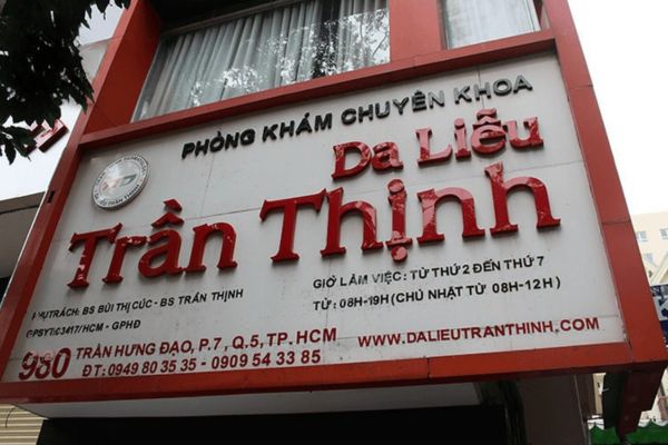 Bảng hiệu phòng khám da liễu Trần Thịnh