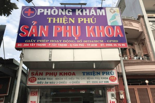 Bảng hiệu phòng khám sản phụ khoa Thiên Phú