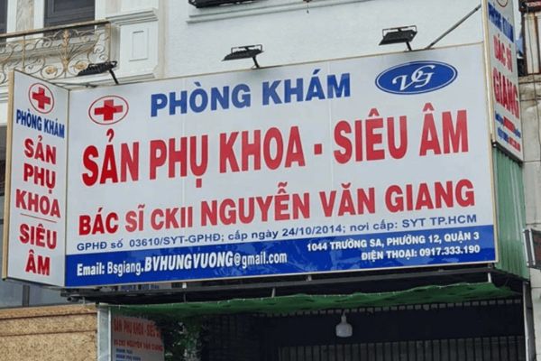 Bảng hiệu phòng khám sản phụ khoa Bs.Giang