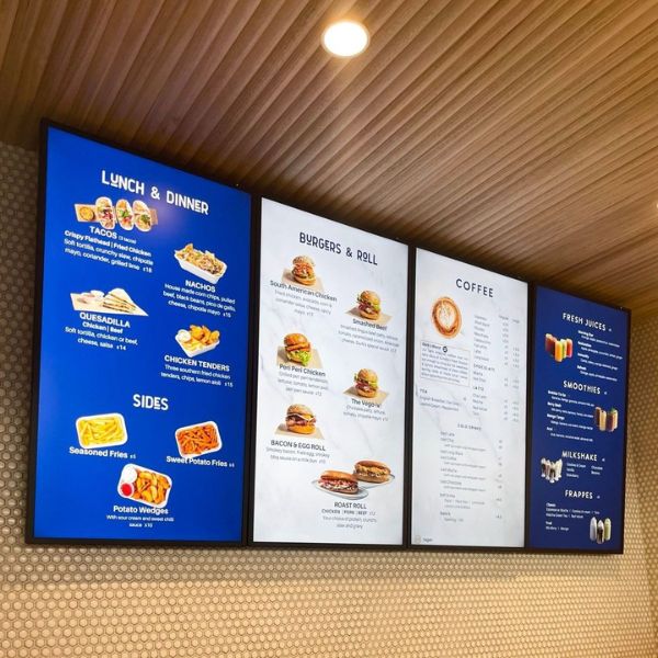 Bảng menu đèn LED treo tường
