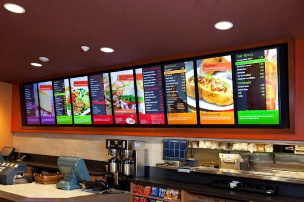 Bảng menu đèn LED màn hình quán nước