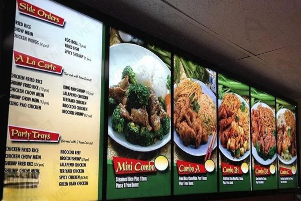 Bảng menu đèn LED nhà hàng ăn uống