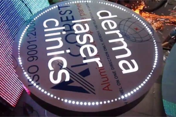 Quy trình thi công biển hộp đèn alu âm bảng