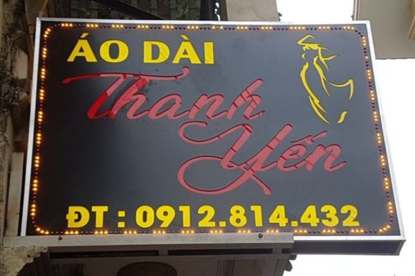 Hộp đèn alu âm bảng nhà may áo dài Thanh Yến