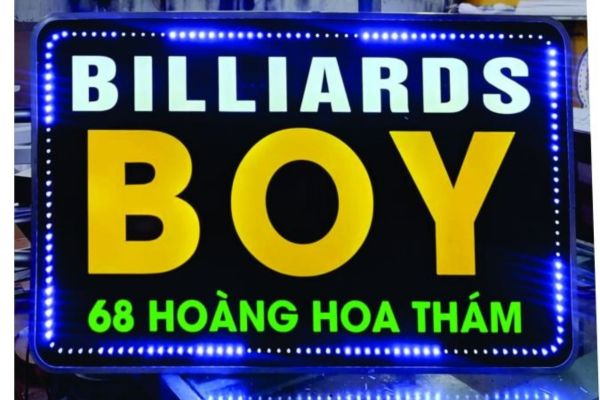 Biển hộp đèn alu âm bảnh Billards Boy