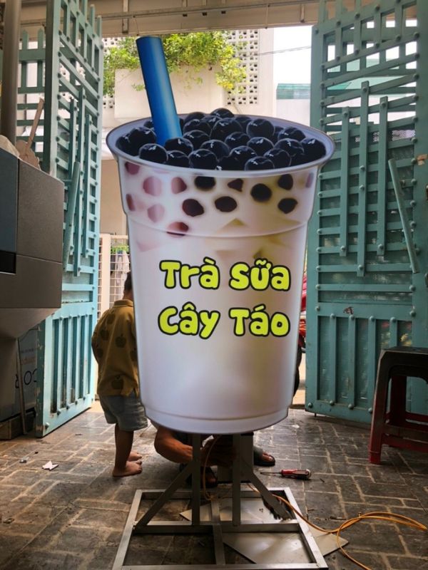 Hộp đèn ly trà sữa Cây Táo
