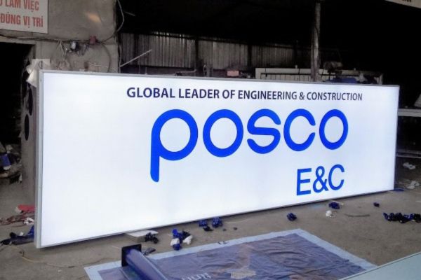 Làm biển hộp đèn quảng cáo Posco 