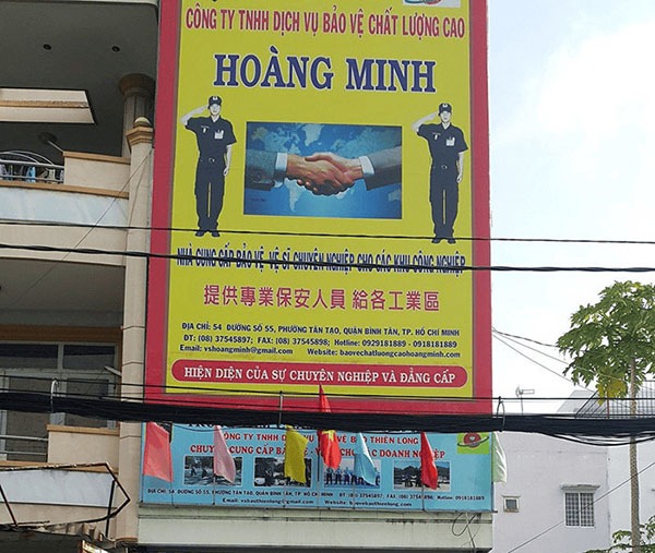 Thi công bảng hiệu công ty bảo vệ tphcm