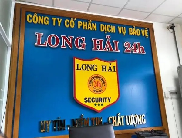 Bảng hiệu công ty dịch vụ bảo vệ Long Hải 24h
